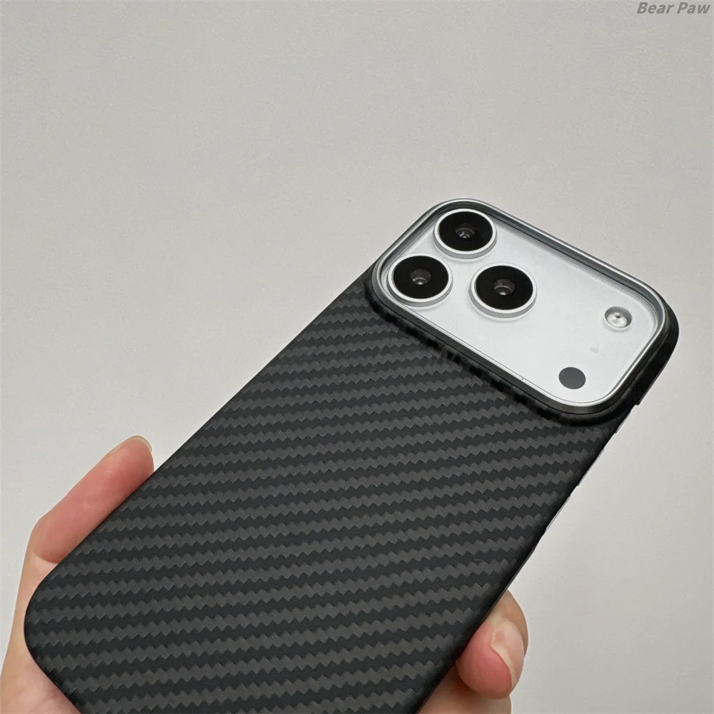 Real Aramid Carbon Fiber Phone Cover for iPhone 17 17 Pro 17 Pro Max for Magsafe Ultra-thin Carbon Fiber Cases for iPhone Air