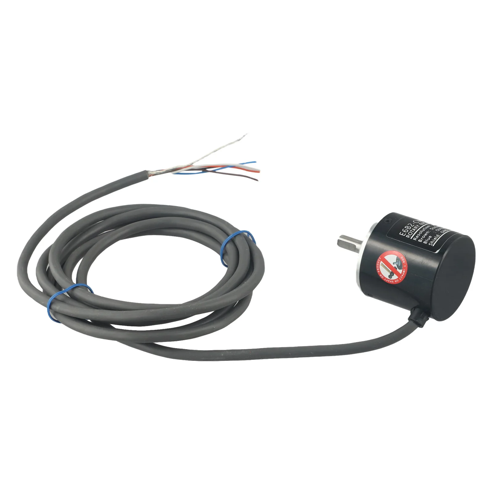 39 mm diameter E6B2-CWZ6C 5V DC-voeding Meerfasige uitgang 0-100 KHz Reactievrequentie 12 mm lengte As 6000 RPM Max. snelheid