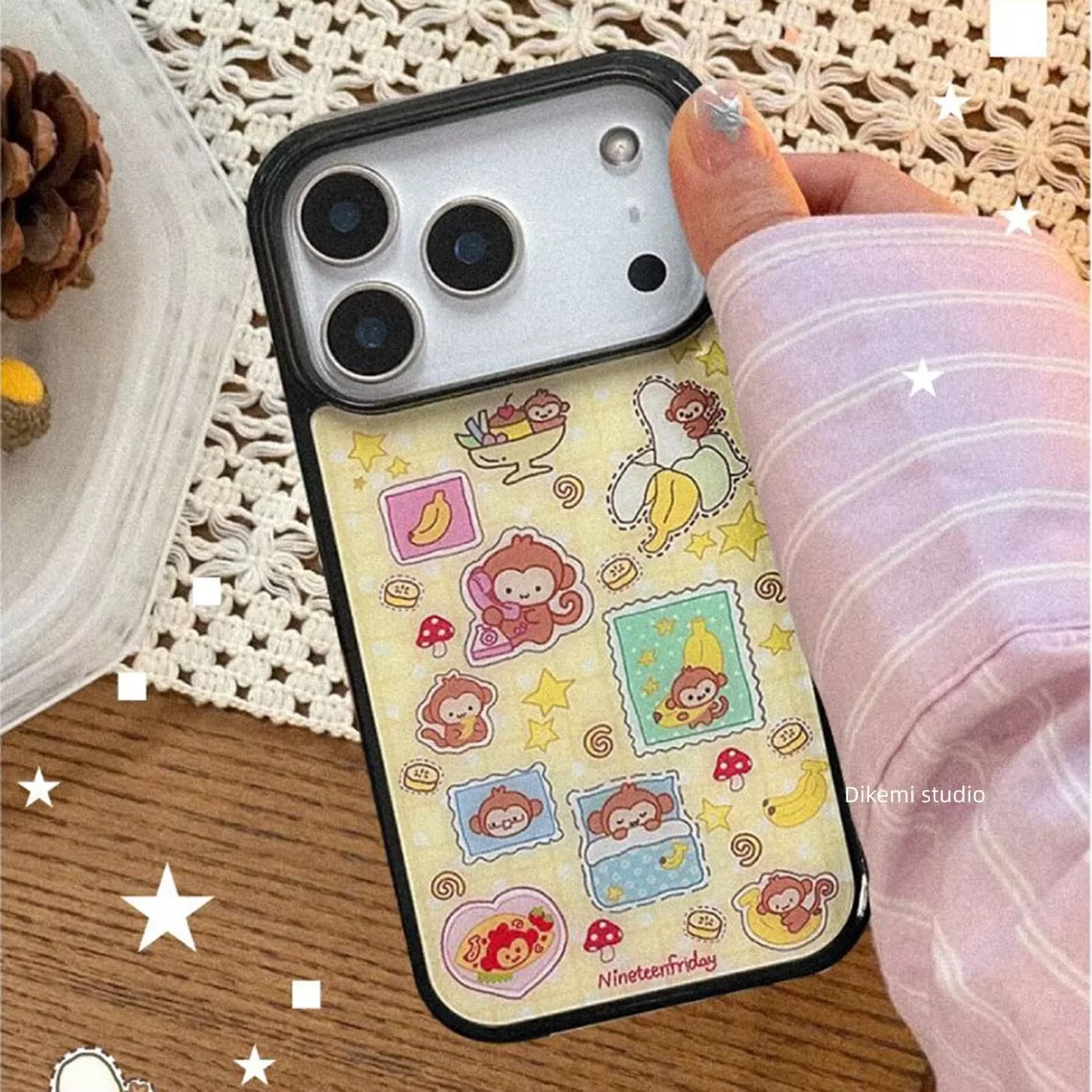 Korean Ins Pixel Cute Rabbit Angel Wings Girl's Pink Phone Case For iPhone 17 AIR 16 15 14 13 12 11 PRO MAX 7 8 PLUS Cover - view 4