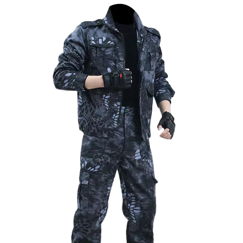 Men\'s Set Spring And Autumn New Outdoor Work Clothes Wear-resistant And Anti Fouling Camouflage Labor Protective Clothing