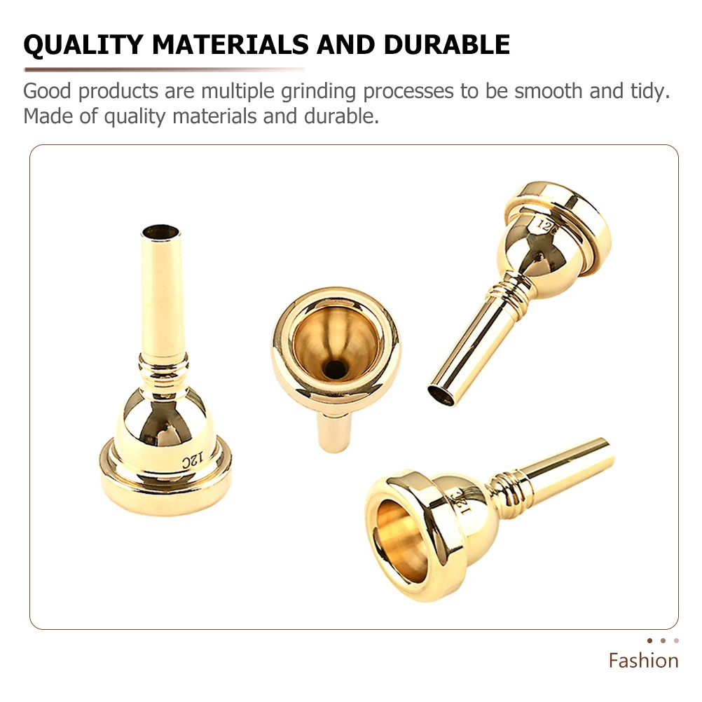 

12C Trumpet Mouthpiece Golden Metal Instrument Accessory Durable Smooth Surface Easy to Clean Portable Music Supplies