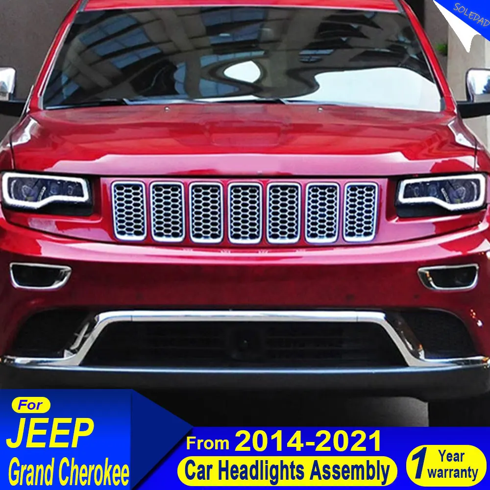 Car for Jeep Grand Cherokee Head Lights 2014-2021 Grand Cherokee Headlight DRL Turn Signal High Beam Projector Lens  Accessories