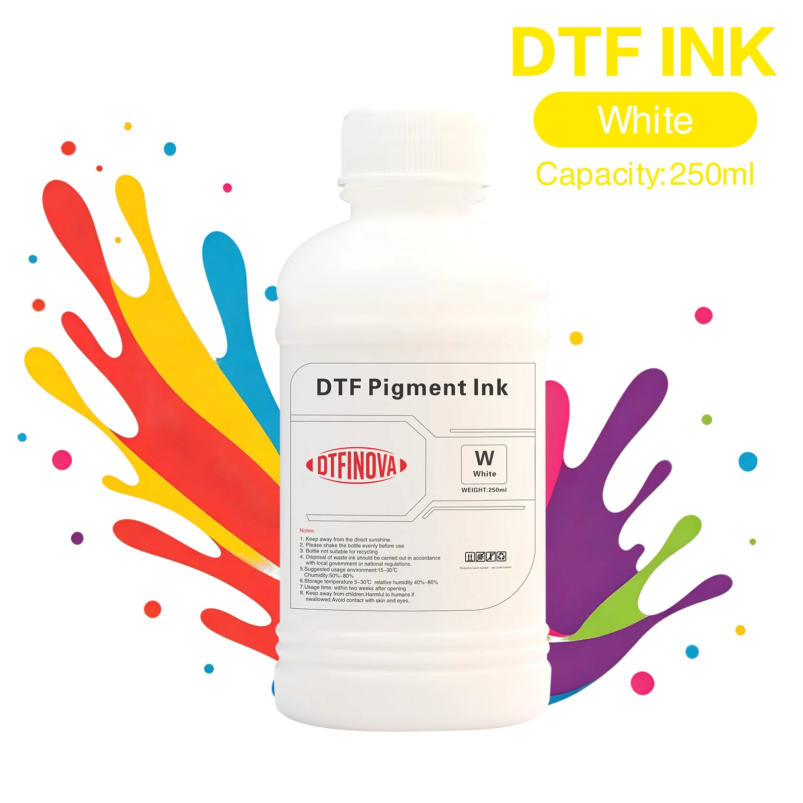 250ml DTF Ink for Epson L1800 L805 XP-15000 I3200 DX5 DTF Printer Heat Transfer Film Ink Textile Printing Ink Water-Based CMYK