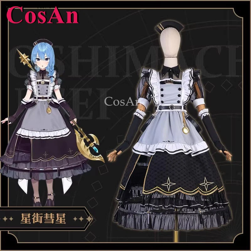 CosAn аниме VTuber Hosimati Suisei костюмы для косплея милая Лолита униформа горничной платье женская вечерние одежда для ролевых игр новая