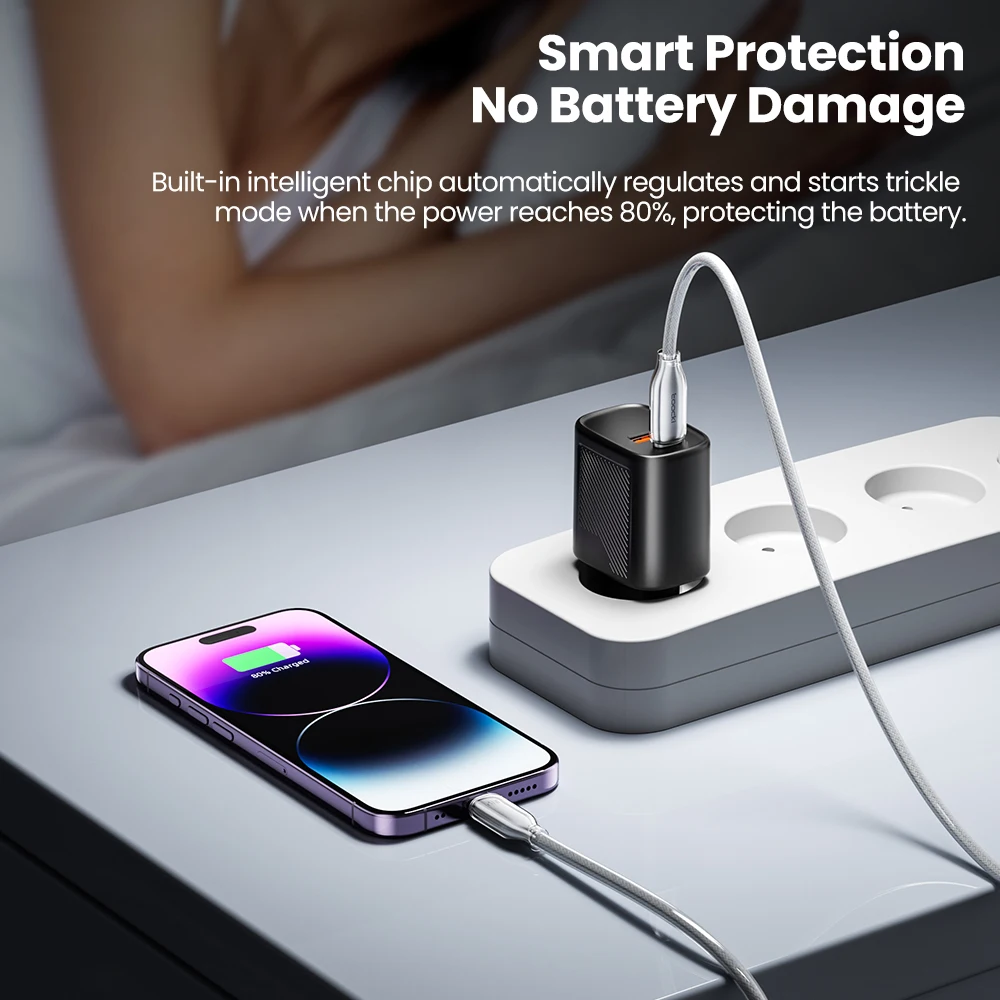 Toocki Type C Cable for iPhone 14 13 12 11 USB C PD 20W USB 2.0 480Mbps Transparent Zinc Alloy Fast Charging for ipad 9 Pad 8