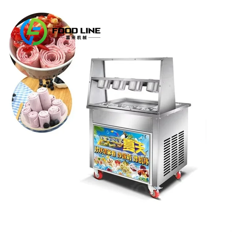 Semi Automatic Thai Ice Cream Roll Equipment Simple Operation Mode Suitable For New Vendors And Small Scale Dessert Making