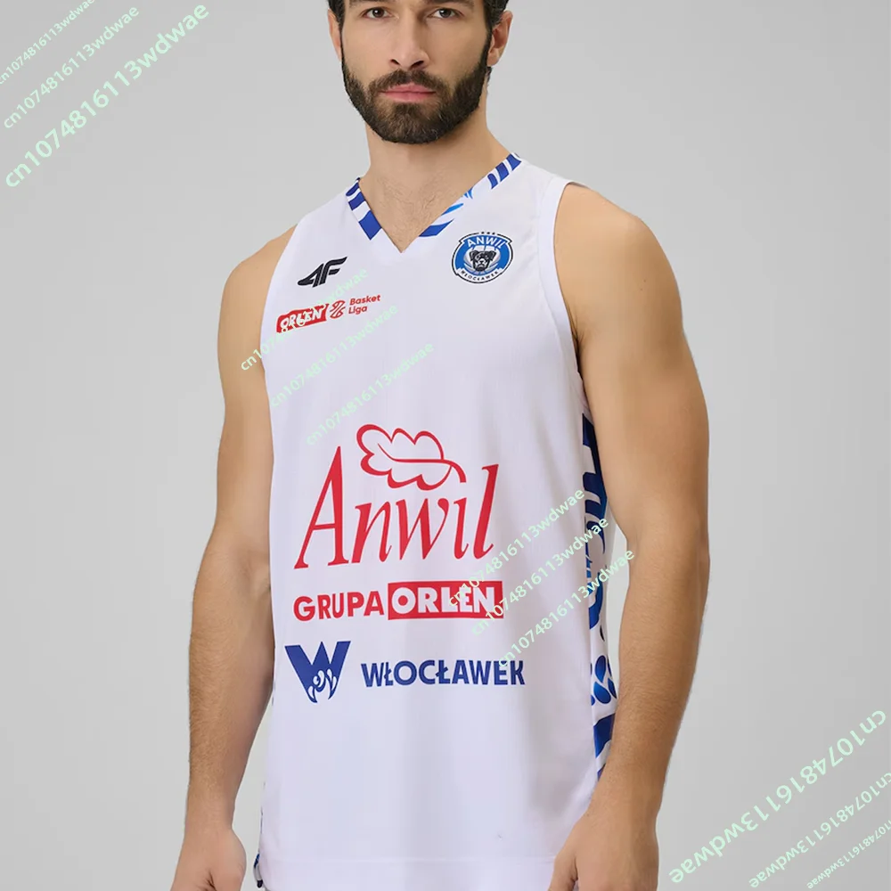 

Новая баскетбольная майка PLK Польша 2026 с 3D-принтом Anwil Wtoctawek, спортивная дышащая футболка-жилет для взрослых и детей, мужская майка для велоспорта