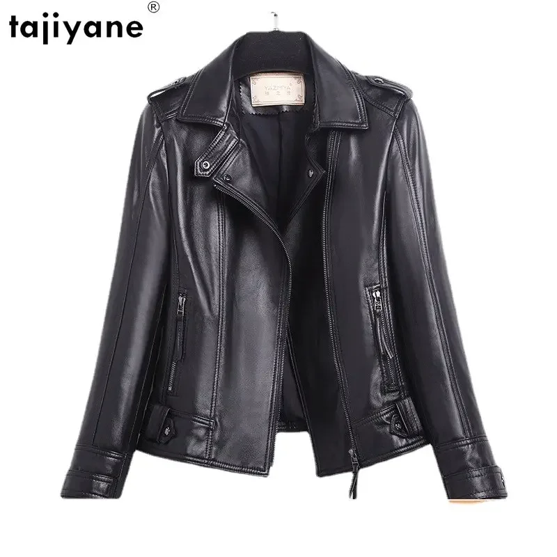 Tajiyane New Spring Autumn Genuine Leather Coat Women Clothing Real Sheepskin Jacket Short Biker Jackets Veste Femme SGG1006