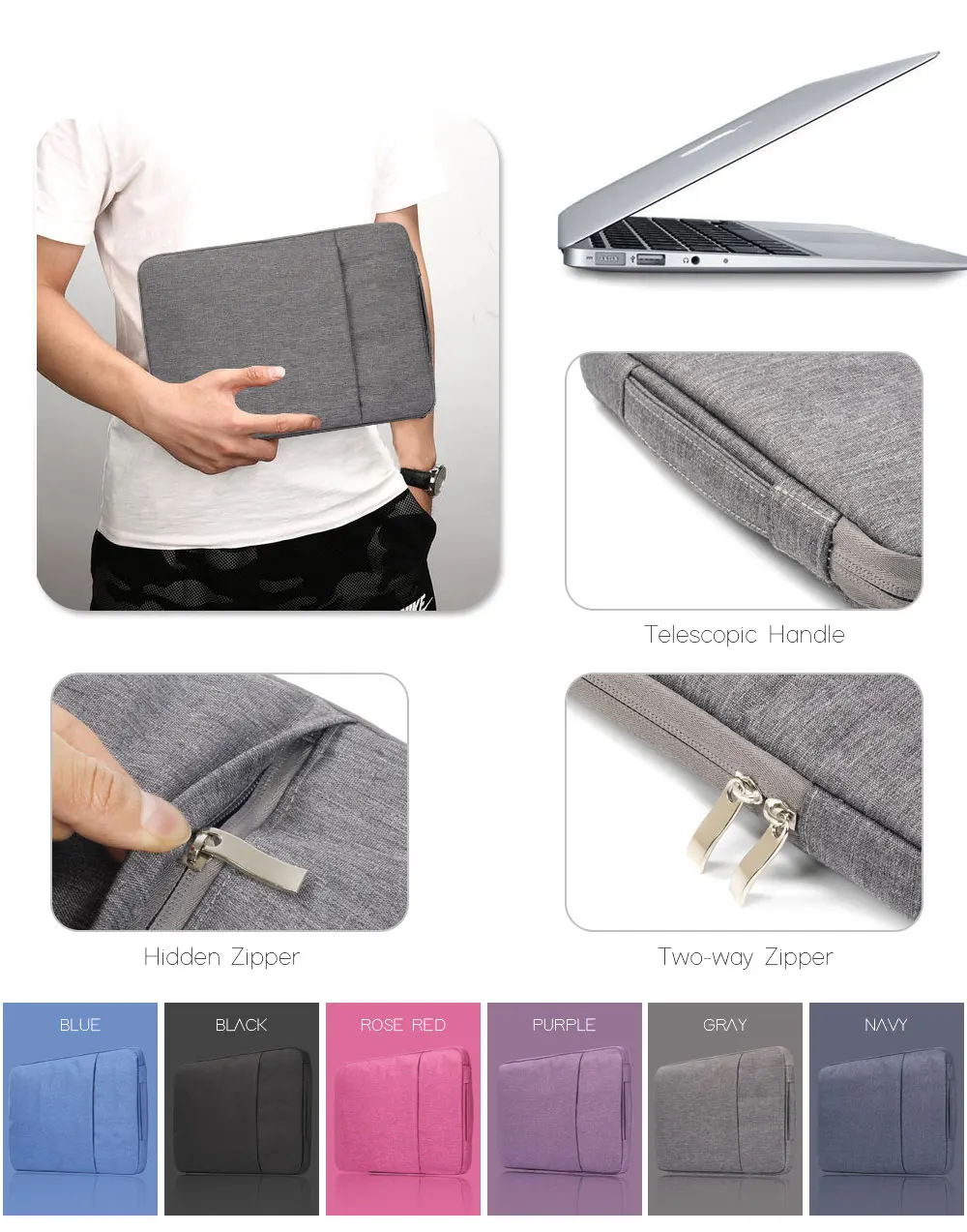 Tablet Bag Laptop Case For iPad Mini Macbook Pro Mac Book Air 11 12 13 14 15 16 Inch Kindle Xiaomi Mi Pad 6 5 Samsung Lenovo Tab