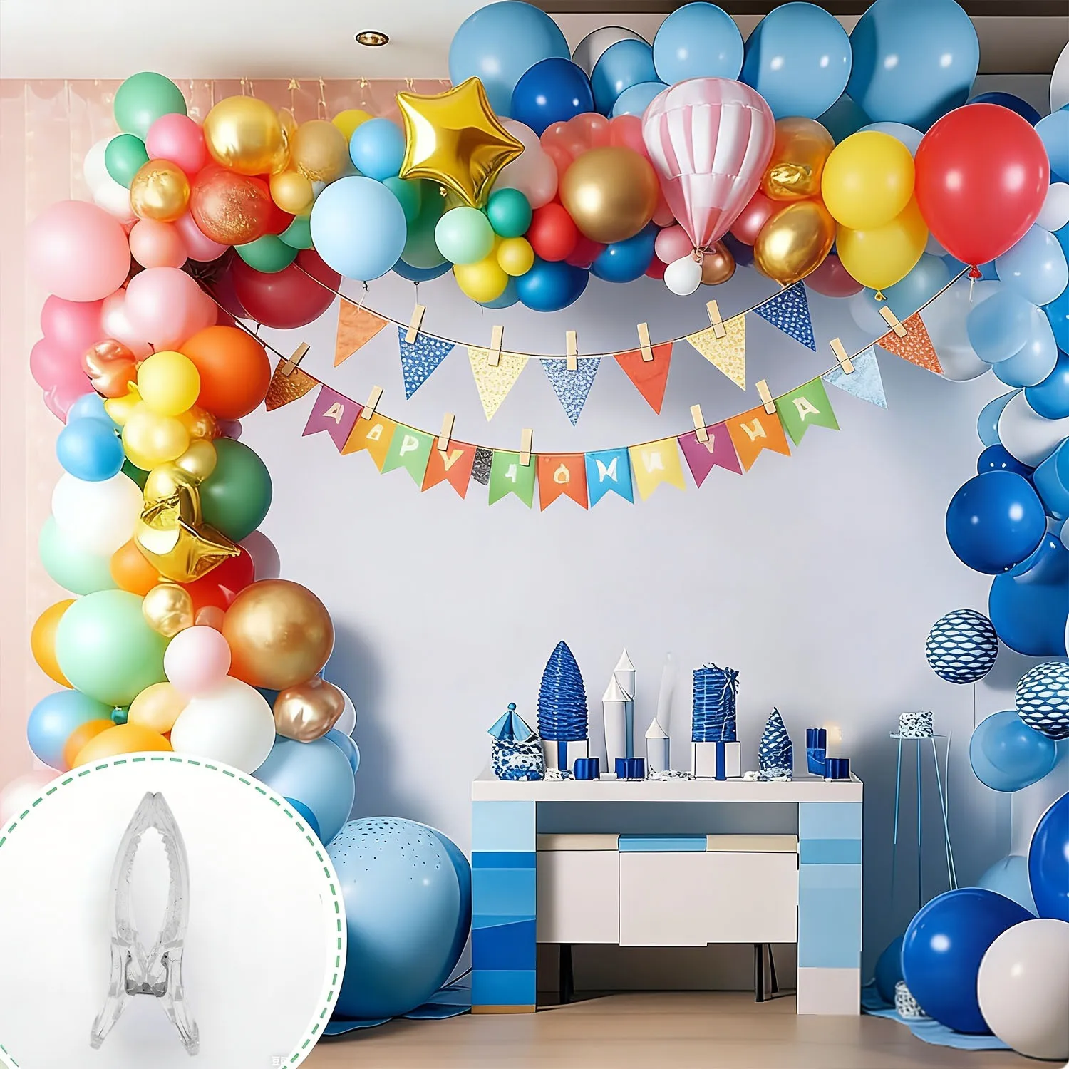 18Pcs Clear Heavy‑Duty Plastic Spring Fixing Clips Non‑Slip High Load For Balloon Arch Party Backdrop Woodworking Photo Studio A
