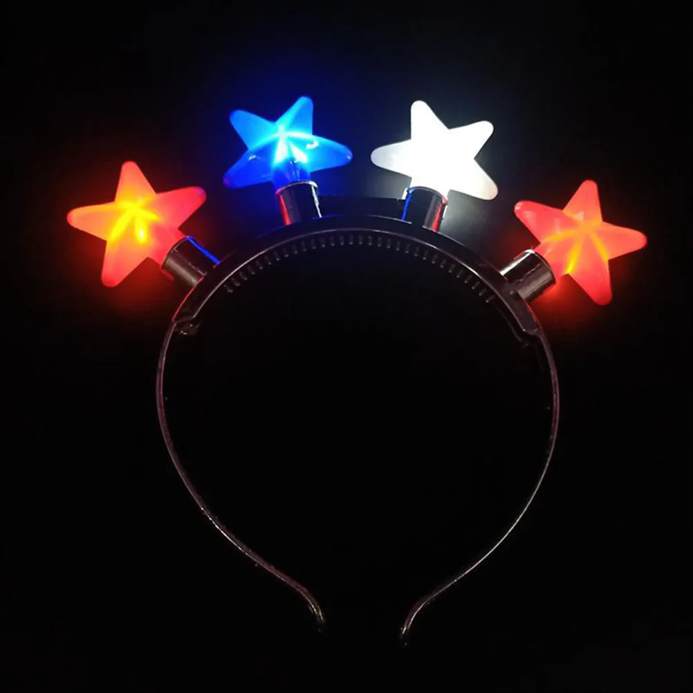 

6 Pcs Light Headband Headbands Cosplay Party Hair Hoops Flash 4th of July Headdress Props Abs Luminous Independence Day