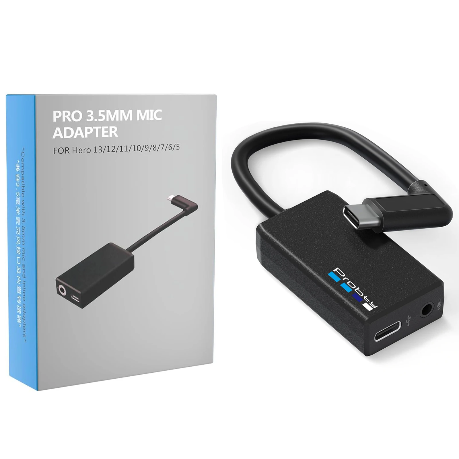 PRO3.5MM MIC ADAPTER For HERO12/13 HERO11 HERO10 HERO9 HERO8 HERO7 HERO6 HERO5 Camera for HERO13 Black Action Camera Accessories