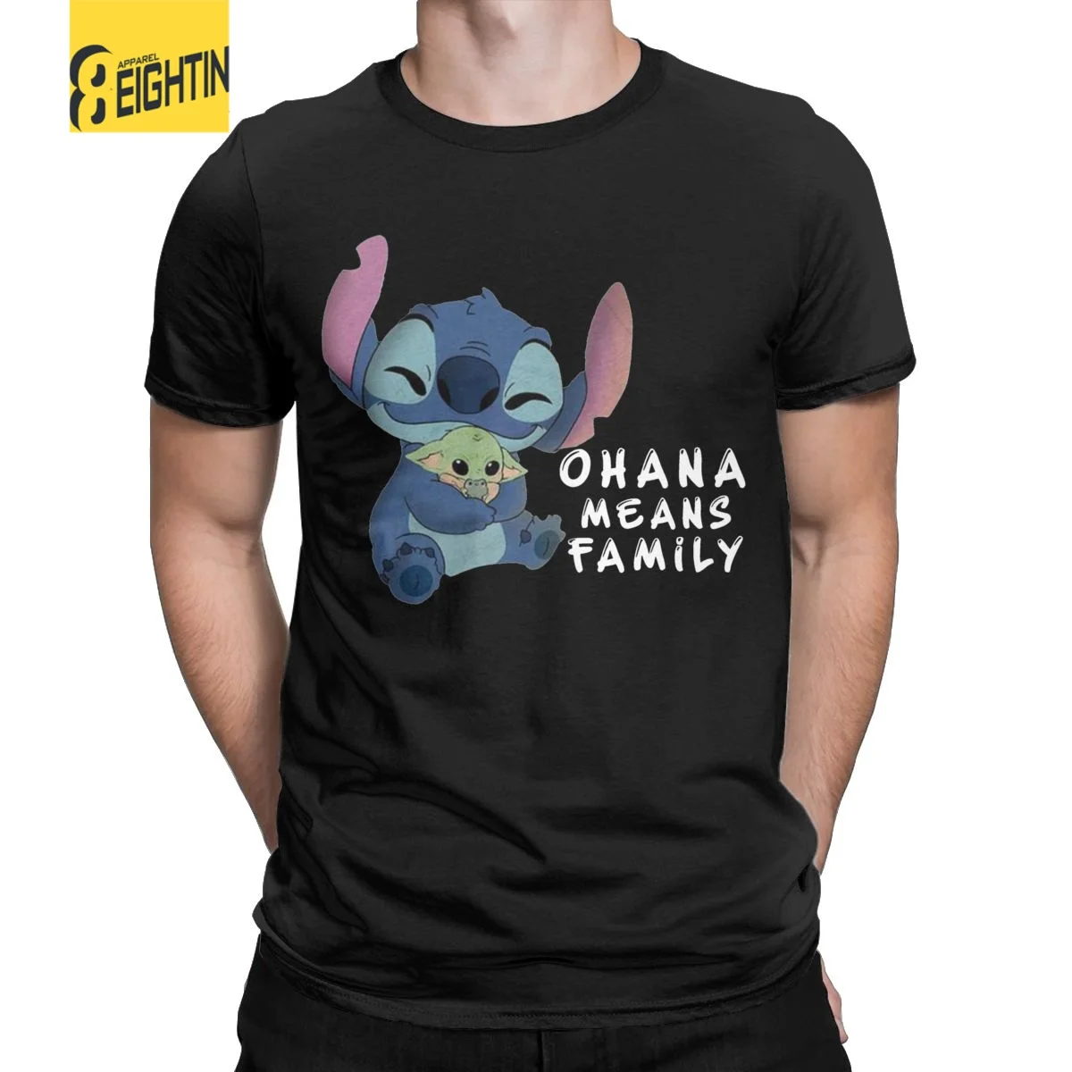 

Men Stitch Ohana Means Family T Shirt Cartoon Pure Cotton Clothes Novelty Short Sleeve Crewneck Tee Shirt 4XL 5XL T-Shirts