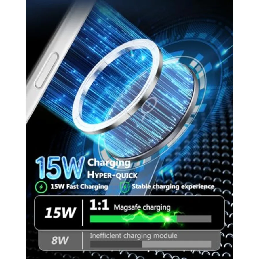 Tesla Phone Mount Charger: 15W Wireless Car Phone Holder Tesla Model 3/Y Accessories Strongest N52 Magnet + 360° Adjustable + F - view 3