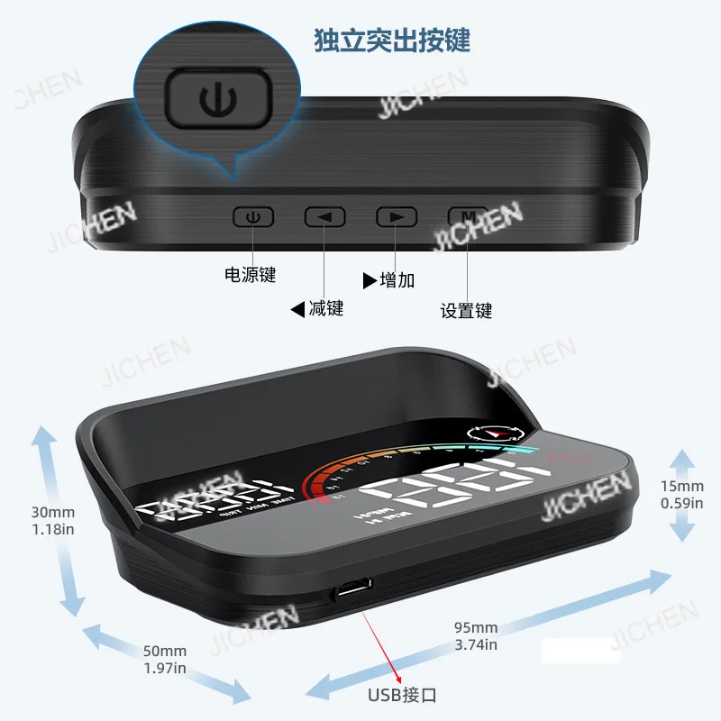 

Car head-up display, car OBD general speedometer compass projector new M22
