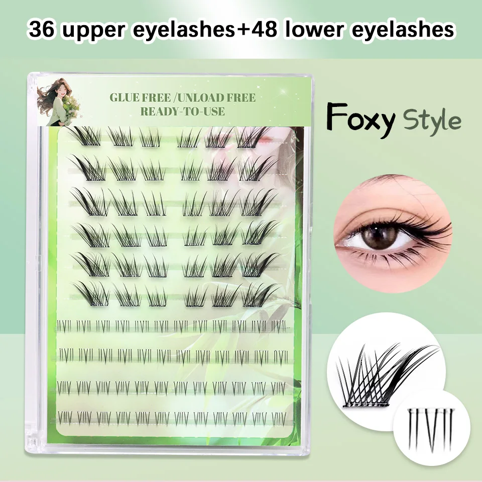 Voluminous Glue-free False Eyelashes Daily Use DIY Reusable No-removal DIY Segmented Sunflower Thick Lash Extension Enlarge Eyes