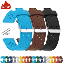 Premium Tropic Silicone Watch Band for Oris for Omega 20mm 22mm Straps for Seiko Quick Release Diving Waterproof Rubber Bracelet