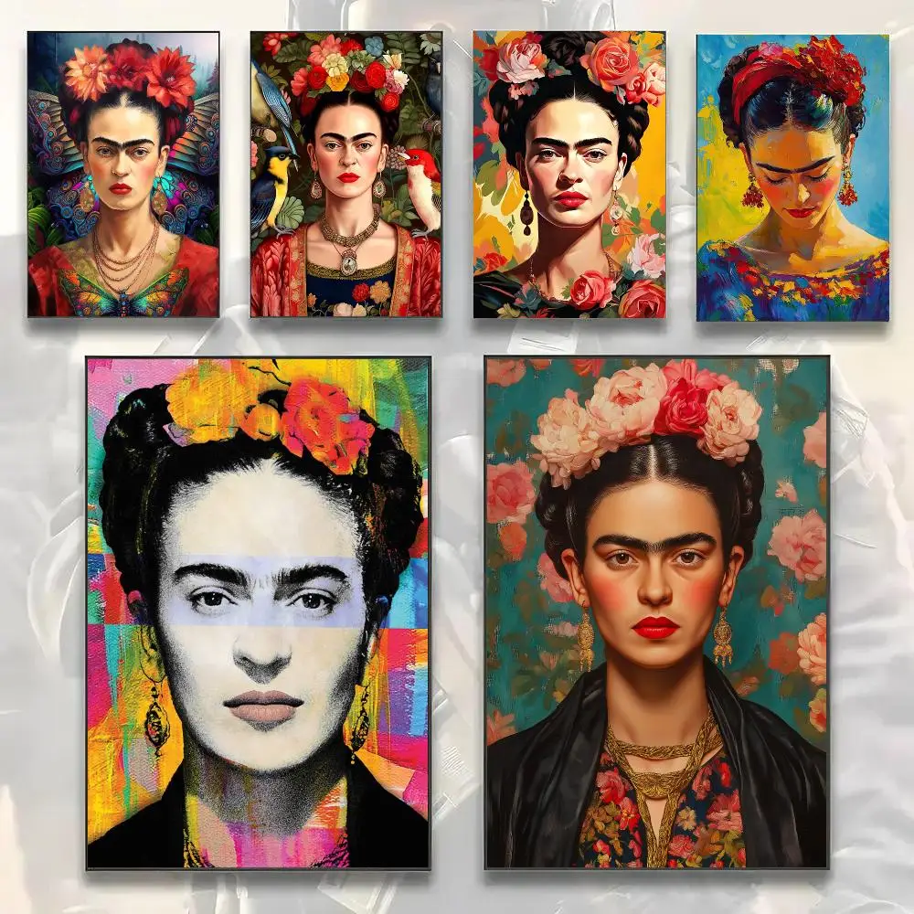 Iconic Artist F-Frida Kahlo Painting Calligraphy Modern Canvas Wall Art Prints for Living Room Decor | Wall Decals