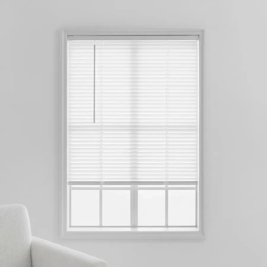 

25 W x 68 L Cordless Magnetic Blinds for Metal Doors, White Aluminum Slats Window Shade, Light Filtering Home Decor for Steel Do