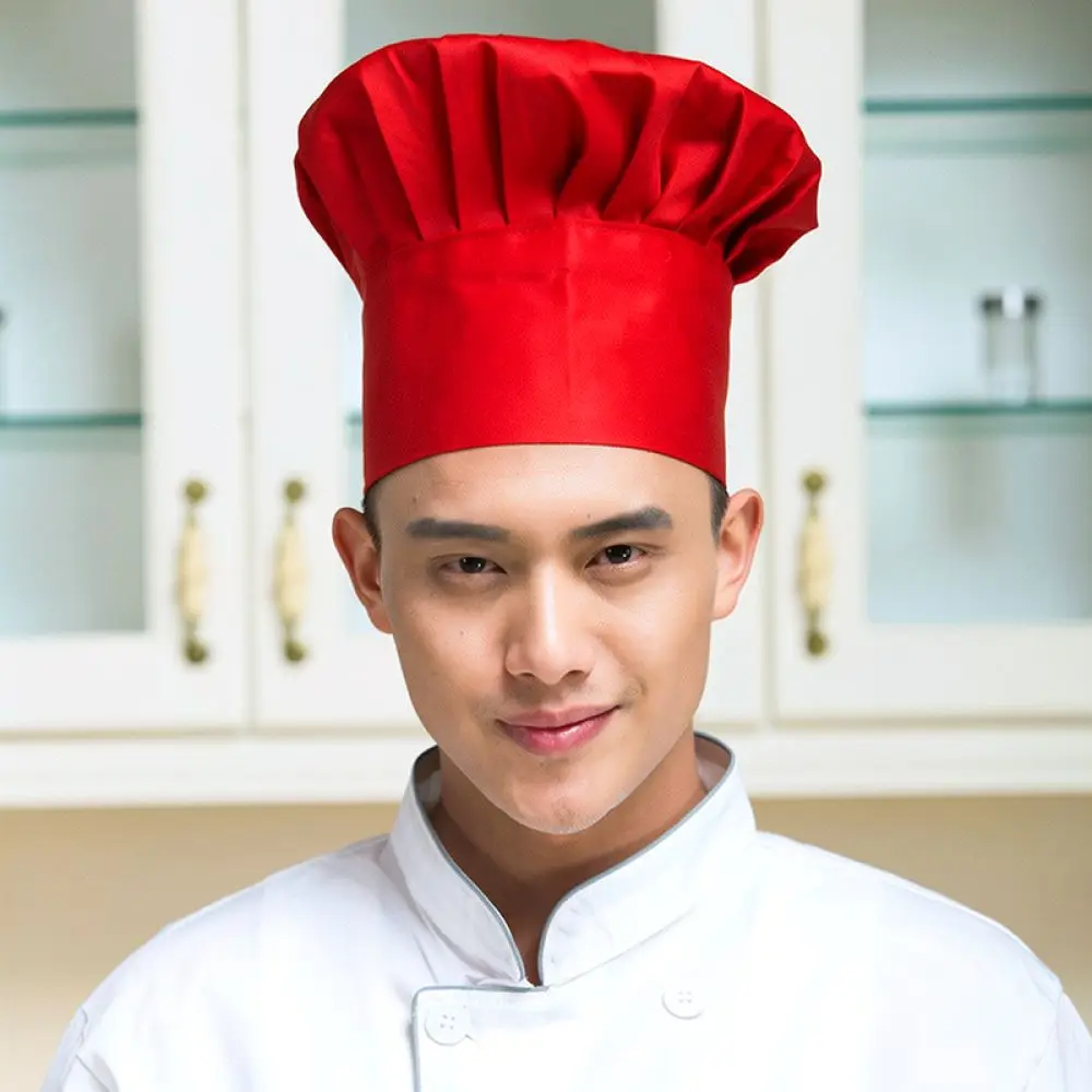 Professional Chef Hat Mushroom Style Breathable Cotton Cap For Restaurant Hotel Catering Kitchen Staff Bakery Cooking Work Wear