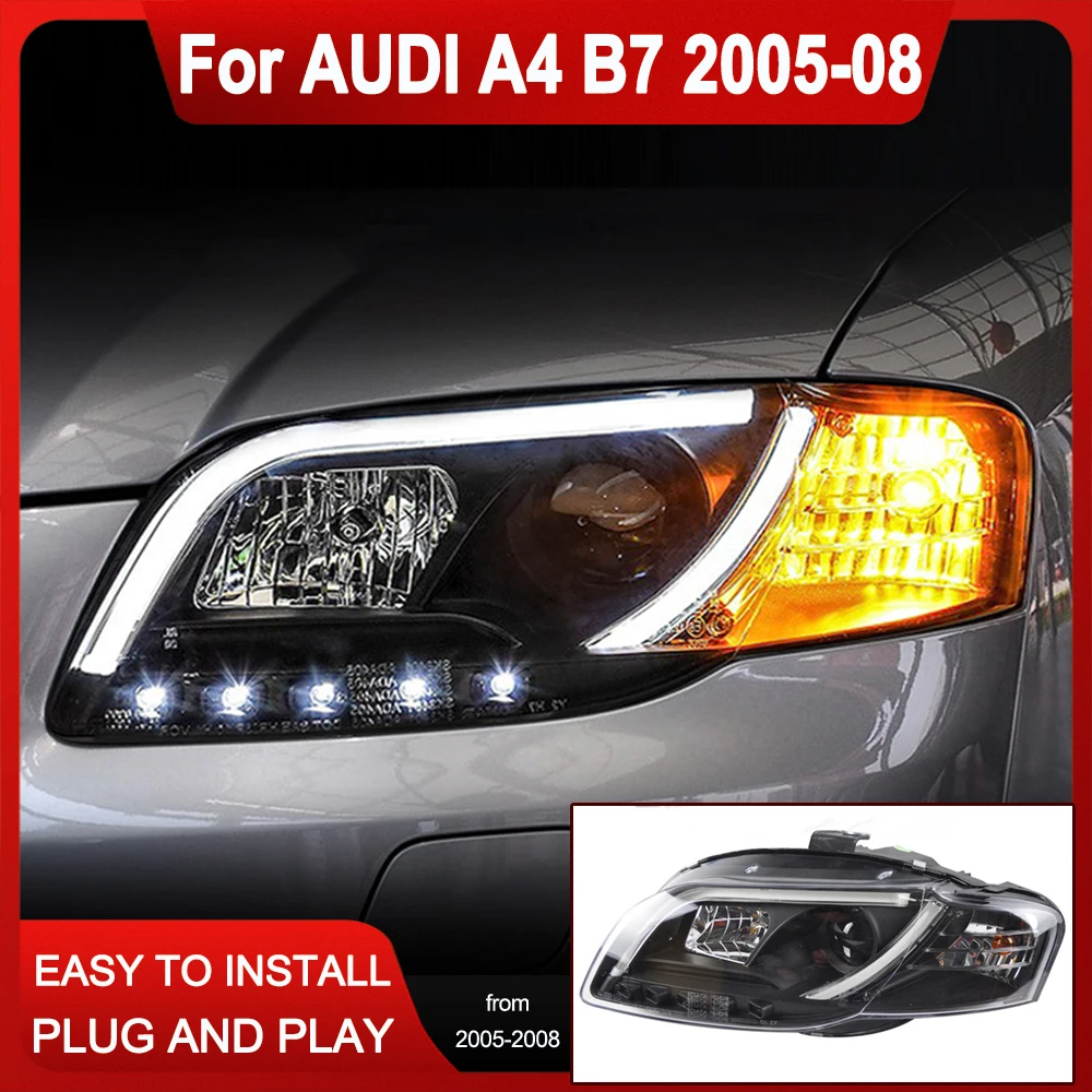 LED Head Lamps Headlight Front Assembly LED Head Light For Audi A4 B7 2005 2006 2007 2008 B6 2001 2002 2003 2004 Xenon Headlamps