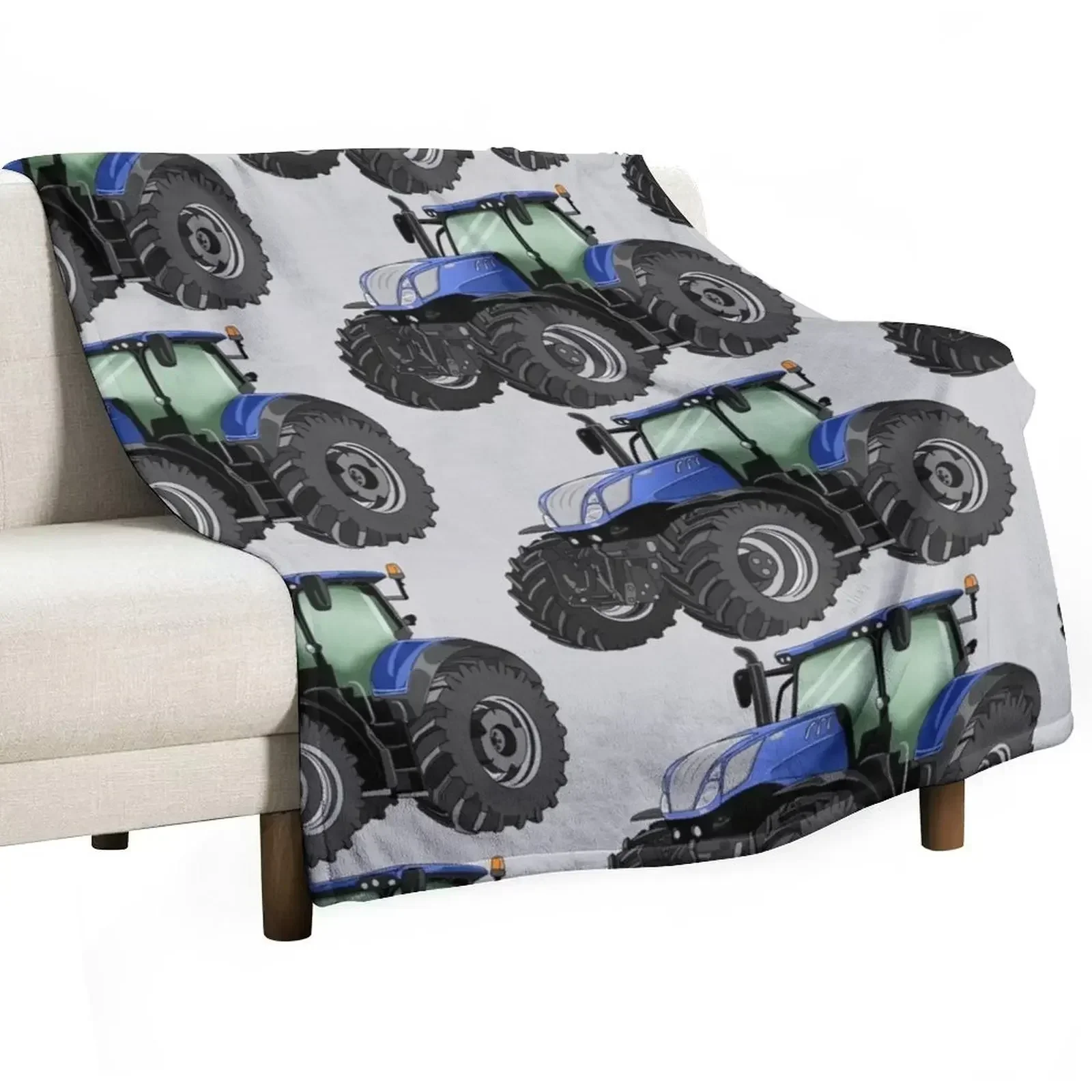 Tractor Blue Tractor Drawing Throw Blanket Personalized Gift Extra Large Throw Sofa Quilt Summer Nap Bed Fashionable Blankets