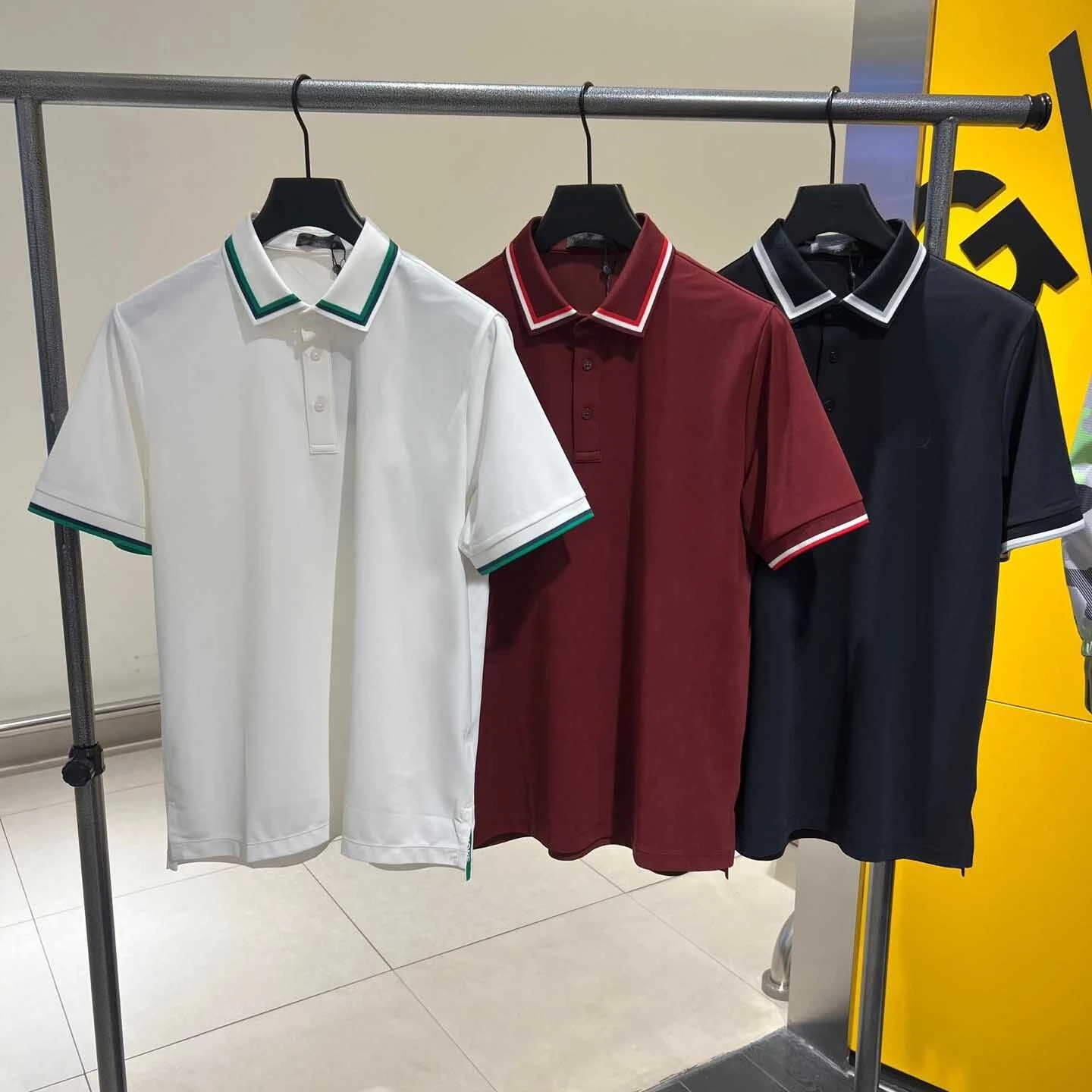 

2026 Summer New Original Korean Color Block Collar Quick Dry Short Sleeve Breathable Stretch UV Protection Men's Golf Polo Shirt