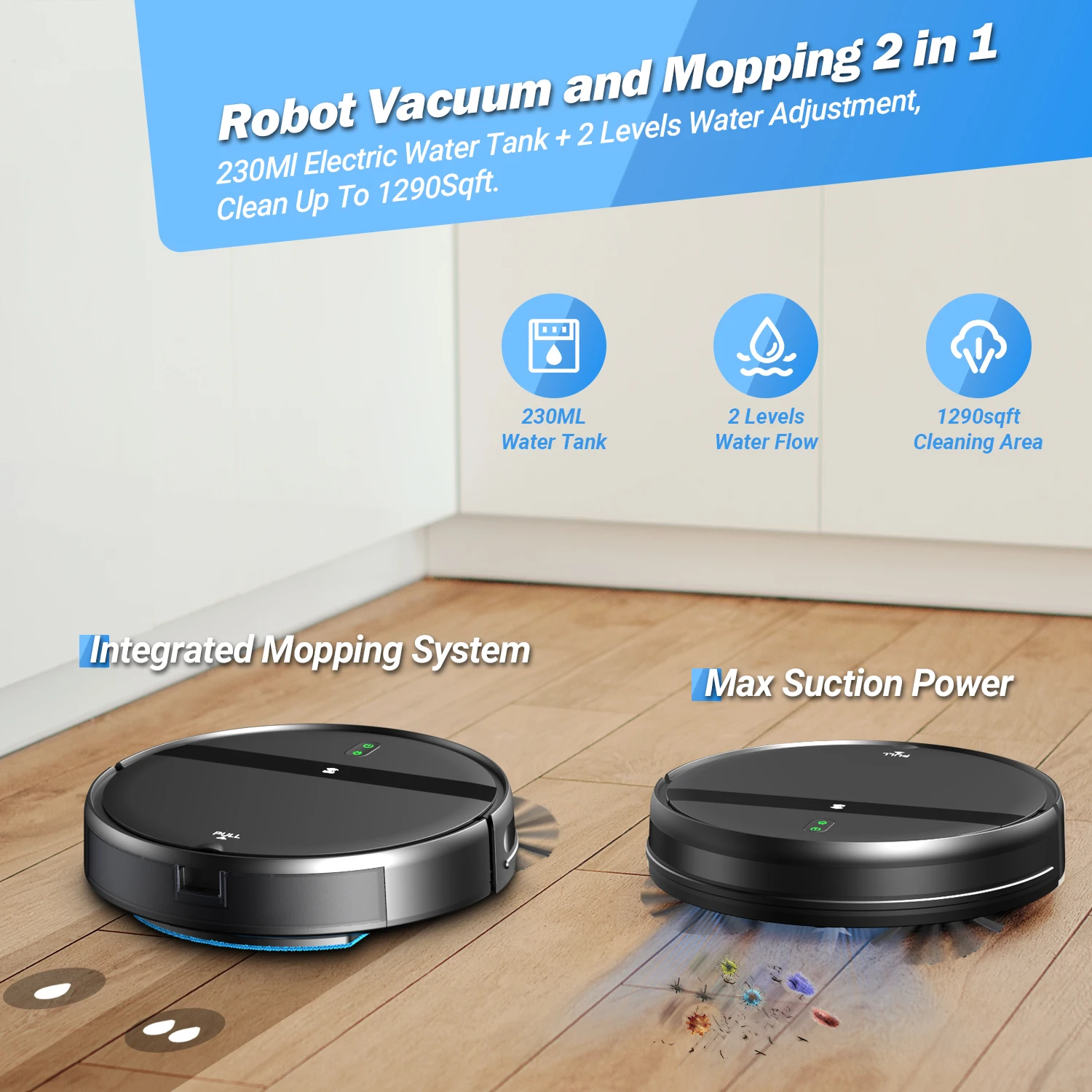 ZCWA G20Robot Vacuum Cleaner Auto Charging 6000Pa Power App Control Water Tank Wet Mopping Robot Vacuum Cleaner Electric Sweeper