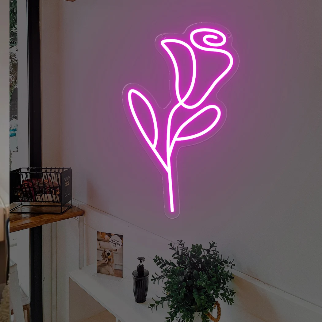 Luz de señal de neón rosa para boda, hogar, estudio, sala de estar, dormitorio, restaurante, decoración de letrero de pared, luz de señal luminosa Led