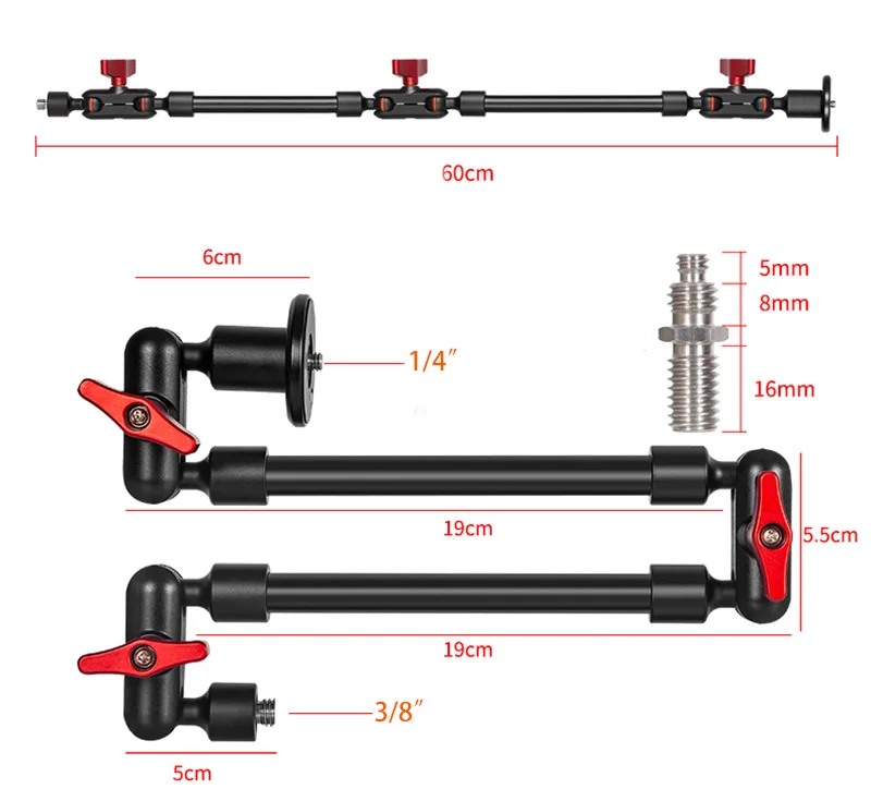 BFOLLOW 32" 22" Magic Arm mit Wandhalterung für Kamera Gelenk-flexible Halterung Ständer Magsafe Handy Tablet Webcam Gopro – Detail 7