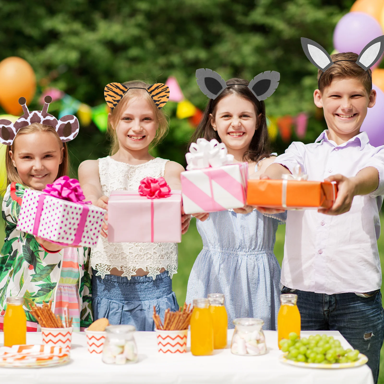 

10 шт., обручи для волос с ушками животных, креативный уникальный костюм, вечерние повязка на голову, реквизит, фестиваль, карнавал, украшение для волос, повязки для волос с ушками животных