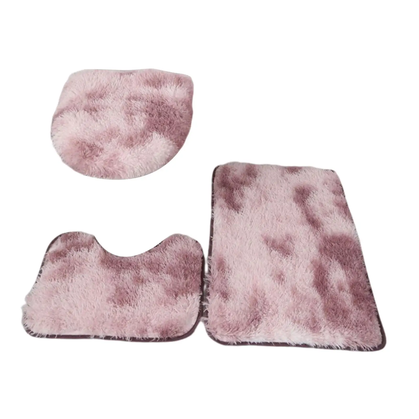 3 Pieces bath Mats Bath Set Toilet Lid Cover for Shower Floors Bathtubs