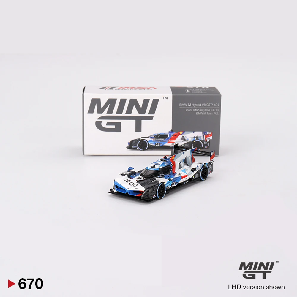 

MINIGT 1:64 BMW M Hybrid V8 GTP #24 2023 IMSA Daytona 24 Hrs Static Diecast Casting Alloy Model Car Collection Toy Birthday Gift