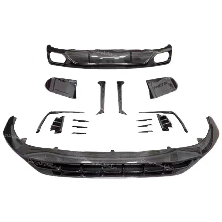 High QualityCarbon Fiber Body Kit For Audi Q8 Upgrade AT Style Front Lip Top Wing Rear Diffuser Bodykit