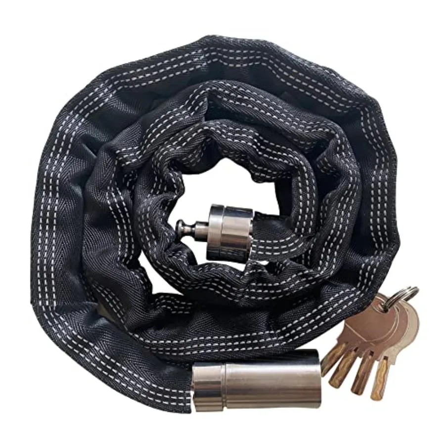 

Stainless Steel Chain Lock with 4 Same Keys Rustproof Lock and Chain Marine Grade Lock for Bike Moto Scooter Boat Truck and Doo