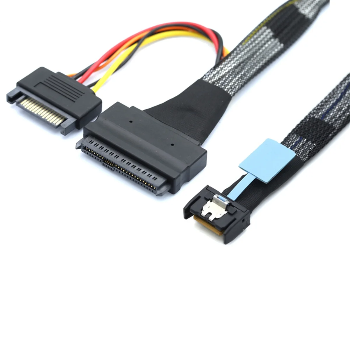 Gen5 MCIO Slimline SFF-8654 4I a SAS 8639 U.2 Cable adaptador + 15P SATA Cable convertidor Cable 0,5 m