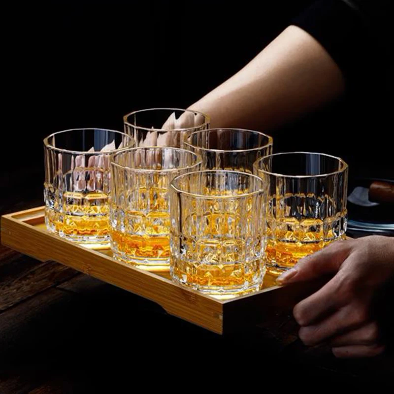 

6pcs Wine Glasses Set Elegant Ins Glass Cups Tumbler Drinkware Bar Accessories Transparent Cups Water Glass Coffee Mug Tableware