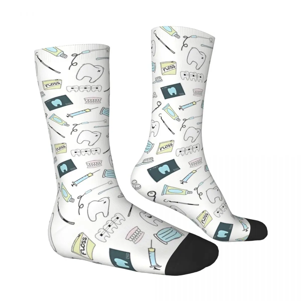 Dentist Do It Better Doodle Teeth Kawaii Socks Shopping Cartoon Pattern Socks