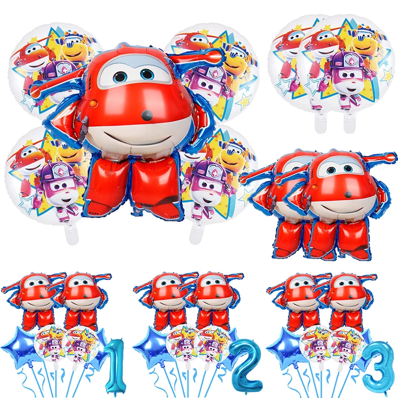 Fly Wings Foil Balloons Air Globlos Happy birthday Party Decoration Party Supplies Kids Favor Cartoon Movie Character Number Kit