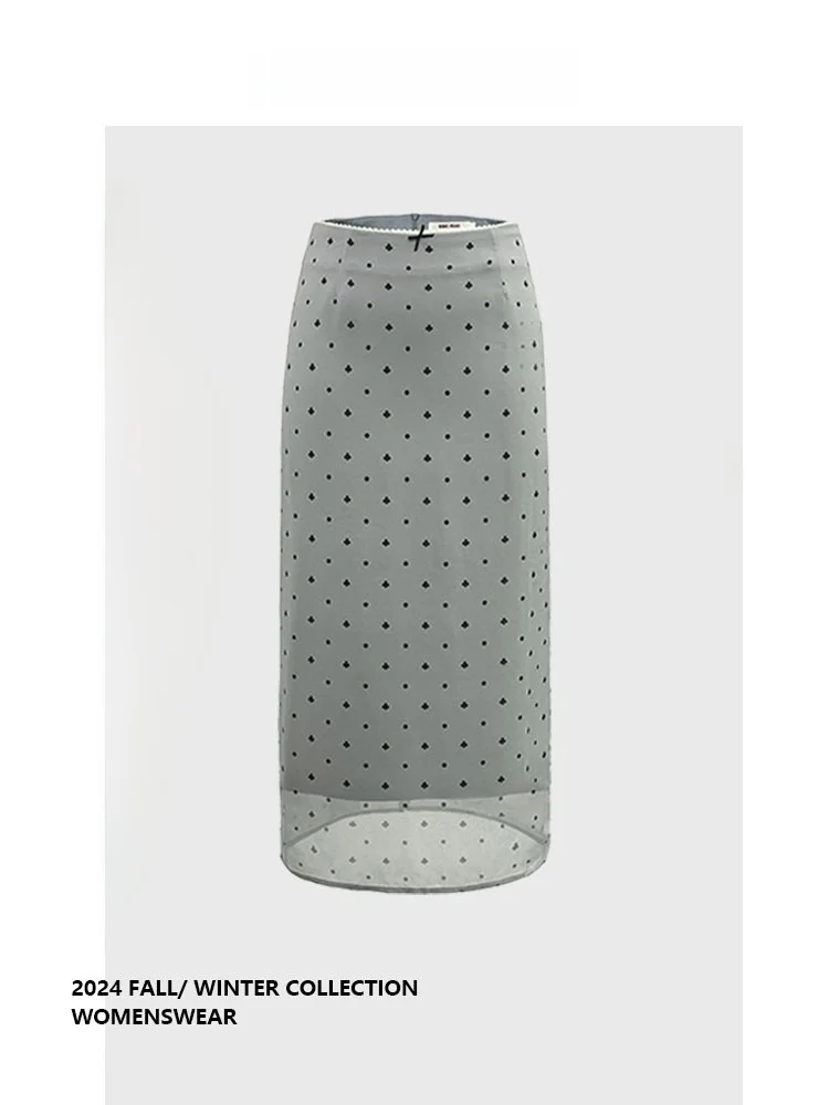 

Удобная дышащая длинная полуюбка Forever 21, универсальная тонкая юбка из тюля в горошек, летняя, для повседневной носки, больших размеров, женская