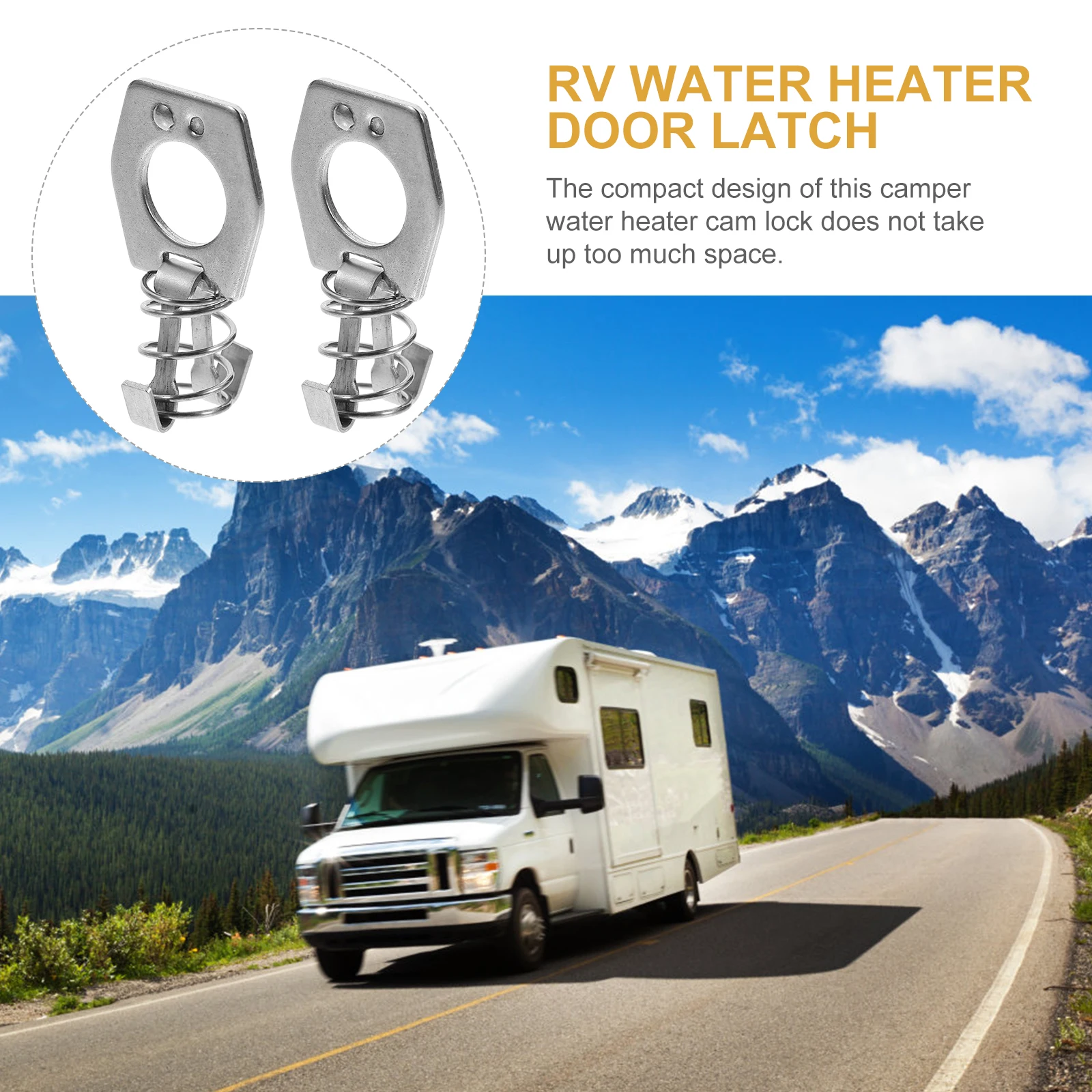 

2 pcs Water Heater Door Lock Camper Latch Rv Stainless Steel Hardware Storage Installation Extra Fitting Parts