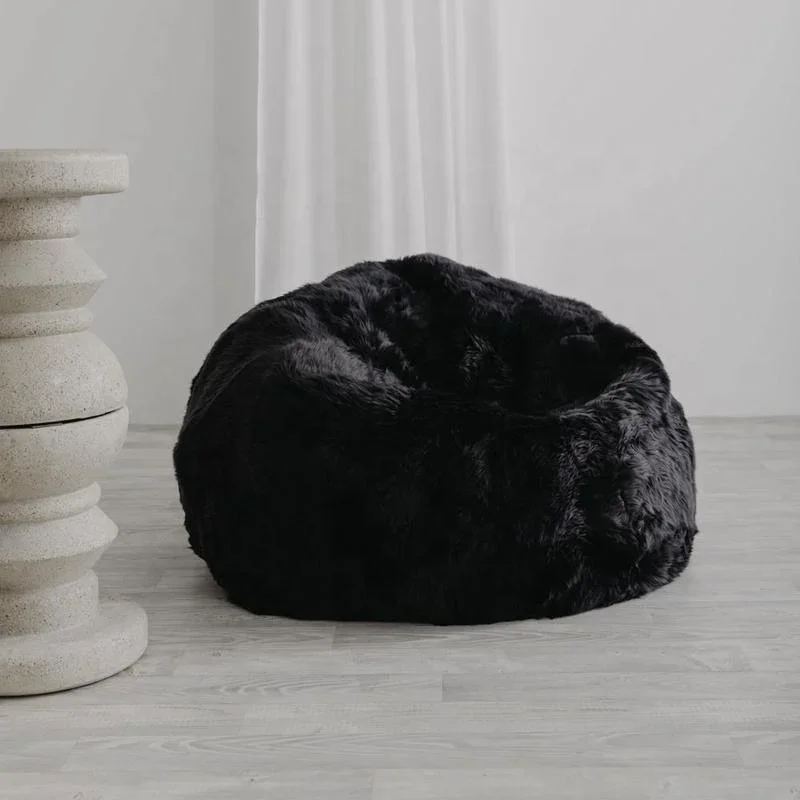

2021 Austria Best Sell Indoor Sheep Fur Bean Bag Sofa Bed Lazy Lounger Covers