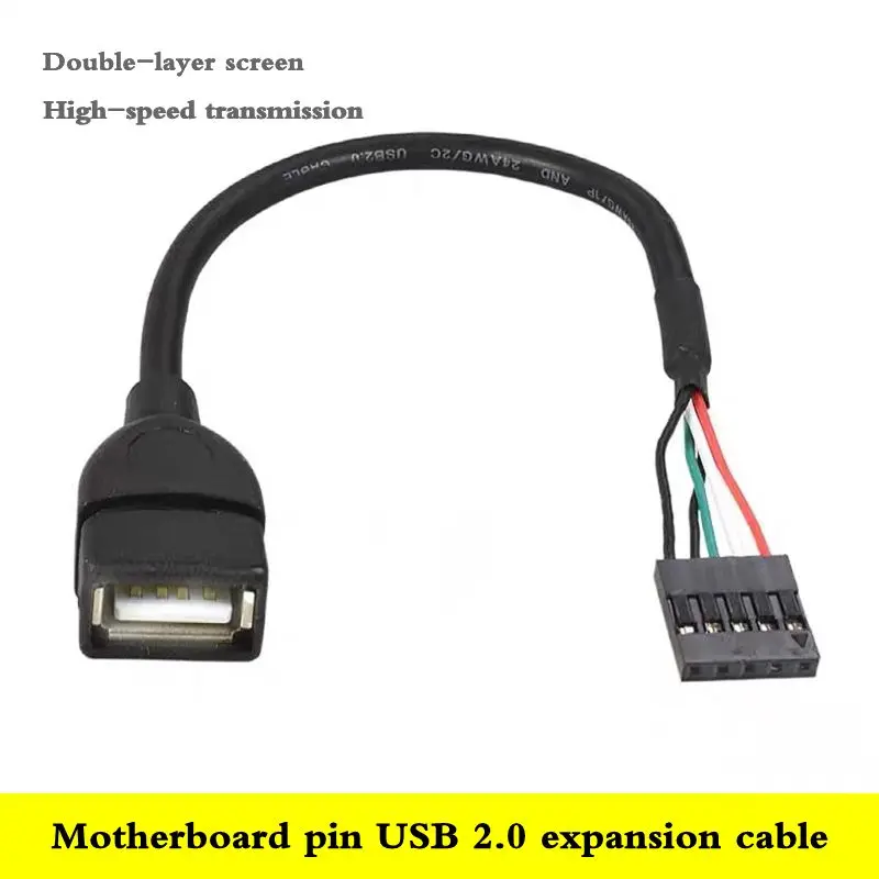 DuPont 2.54mm Terminal Motherboard 9-Pin to USB Adapter Data Cable Motherboard 5-Pin to USB 2.0 Expansion Cable