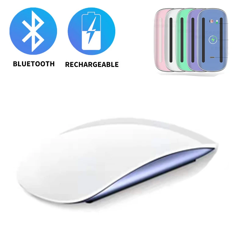 Bluetooth ricaricabile Wireless Magic Mouse Silent Laser Computer Mouse sottile ergonomico PC Office Mause per Apple Mac Microsoft