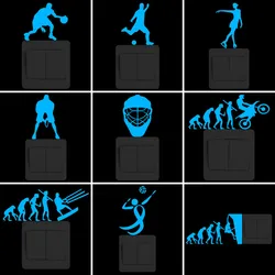 Glow in Dark Wall Decoration Switch Sticker Basketball/Football/Figure Skating/Tennis/Helmet/Evolution/Volleyball Sport Decal
