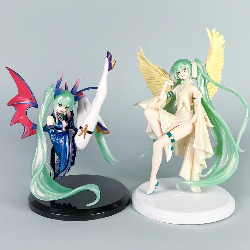 

17-19 cm Hatsune Miku Anime Character Dark Angel PVC Statue Collection Doll Bright Angel Cute Role Model Gift Ornaments