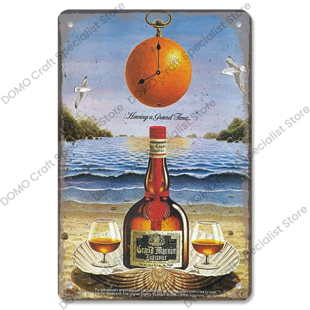 Vintage Red Wine Women Martini Vino Metal Tin Sign - Bar Club Dining Room Home Wall Decor Poster