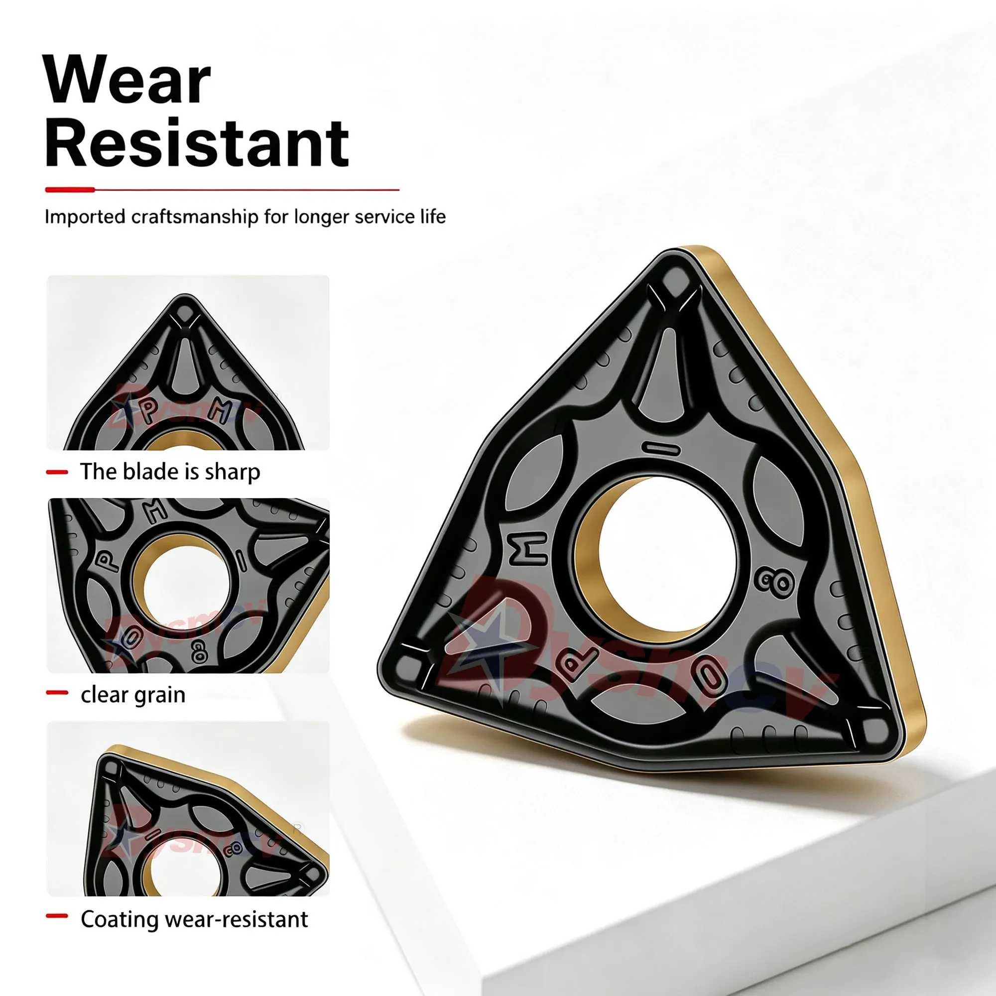 DESKAR WNMG08 Series WNMG080404/08/12-CM/HQ/R-VF/TM LF9218 Lathe Peach Shaped Two-Color Turning Inserts Processing Steel Parts
