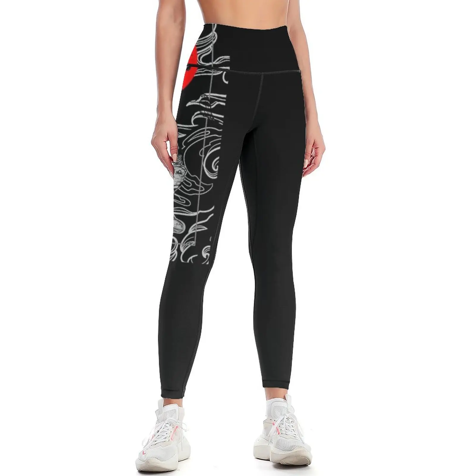 

Illustration tiger with moon old school Leggings push up legging Golf wear trousers Womens Leggings