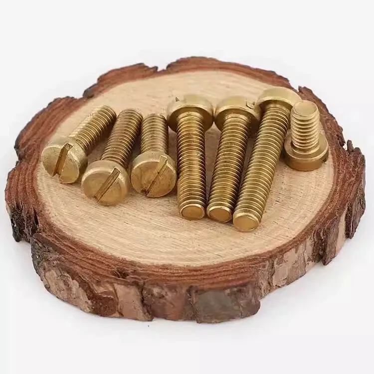 M2~M8 Brass Slotted Cheese Head Screw GB65 Brass Screw Brass Bolt M2 M2.5 M3 M4 M5 M6 M8